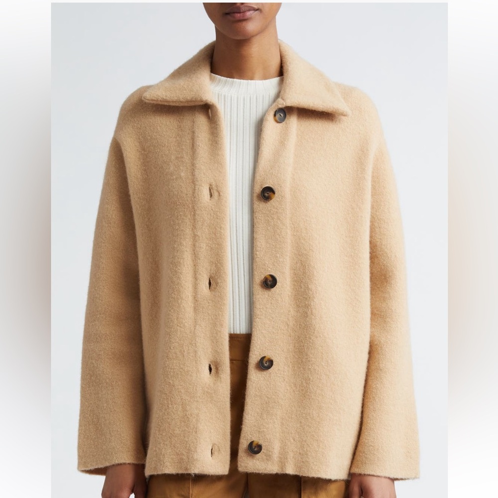 Vince Alpaca Collar Button Cardigan Shirt